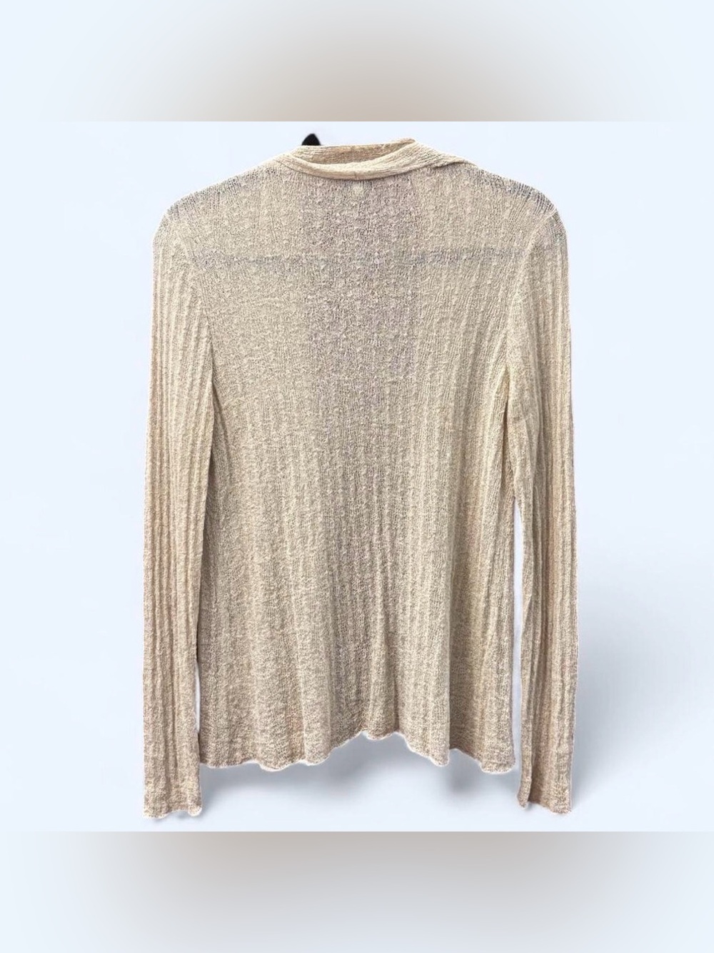 Eileen Fisher Beige Linen Blend
Open Knit Open Front Cardigan Sweater Sz S - Picture 3 of 5